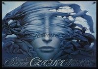 5e101 CZAJKA commercial Polish 27x38 '96 cool Wieslaw Walkuski art of woman wrapped in cloth!