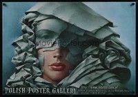5e123 POLISH POSTER GALLERY commercial Polish 27x38 '01 cool Wieslaw Walkuski artwork of woman!
