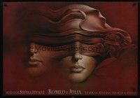 5e131 ROMEO & JULIET Polish 27x38 '02 great Walkuski art of man & woman blindfolded!