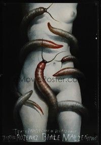 5e161 WHITE MARRIAGE Polish 27x38 '03 wild Walkuski art of worms & naked woman!
