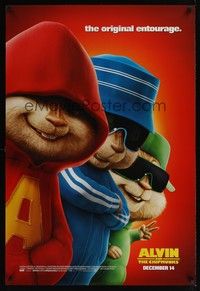 5f034 ALVIN & THE CHIPMUNKS style B advance DS 1sh '07 cute image of cartoon rodents!