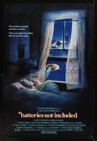 5f078 BATTERIES NOT INCLUDED 1sh '87 Steven Spielberg, great art of robots by Drew Struzan!