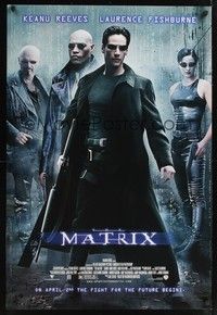 5f420 MATRIX advance DS 1sh '99 Keanu Reeves, Carrie-Anne Moss, Laurence Fishburne, Wachowski Bros!