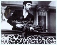 5g299 AL PACINO signed 8x10 REPRO still '80s as Tony Montana with machine gun from Scarface!