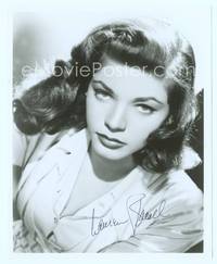 5g329 LAUREN BACALL signed 8x10 REPRO still '70s most sultry close up portrait with great hair!