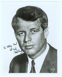 5g338 ROBERT KENNEDY signed 8x10 REPRO still '60s great head & shoulders portrait of the Senator!