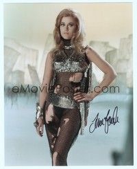 5g253 JANE FONDA signed color 8x10 REPRO still '90s full-length in sexiest outfit from Barbarella!