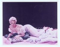 5g264 KIM NOVAK signed color 8x10 REPRO still '70s laying on bed in sexy neglege!