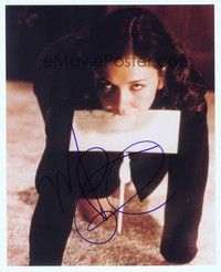 5g267 MAGGIE GYLLENHAAL signed color 8x10 REPRO still '00s great wacky portrait from Secretary!