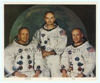 5g271 MICHAEL COLLINS signed color 8x10 REPRO still '70s with Apollo 11's Armstrong & Aldrin!