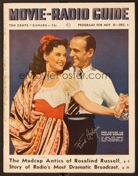 5g089 MOVIE & RADIO GUIDE signed magazine Novemeber 1940, by Fred Astaire, who's with Goddard!