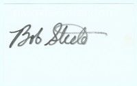 5g131 BOB STEELE signed index card '70s can be framed with an original or repro still!