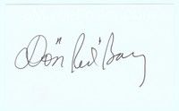 5g135 DON 'RED' BARRY signed index card '70s can be framed with an original or repro still!