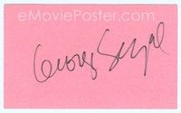 5g138 GEORGE SEGAL signed index card '70s can be framed with an original or repro still!