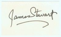 5g140 JAMES STEWART signed index card '70s can be framed with an original or repro still!