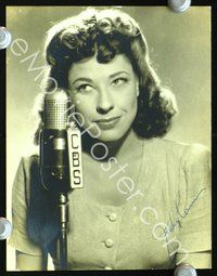 5g201 JUDY CANOVA signed deluxe 3.5x4.5 still '30s great close portrait by CBS radio microphone!