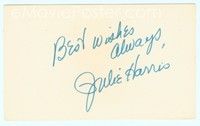 5g141 JULIE HARRIS signed index card '70s can be framed with an original or repro still!