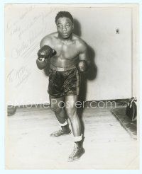 5g161 CHARLEY PARHAM signed 8x10 still '40s in the gym wearing trunks in boxing pose!
