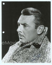 5g179 GEORGE BRENT signed 7.5x9.25 still '30s c/u wearing wool overcoat by Scotty Welbourne!
