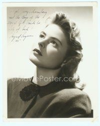 5g186 INGRID BERGMAN signed deluxe 8x10 still '45 best angelic portrait signed to a G.I. company!