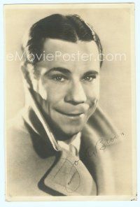 5g197 JOE E BROWN signed deluxe 6.25x9.5 still '30s head & shoulders portrait with his mouth shut!
