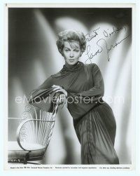 5g204 LANA TURNER signed 8x10 still '60 great full-length standing portrait leaning on a chair!
