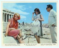 5g146 ANGELA LANSBURY signed color 8x10 still '63 sitting in Athens from In the Cool of the Day!
