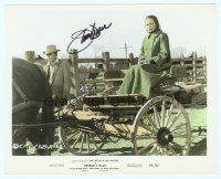 5g149 JAMES DARREN signed color 8x10 still '58 by wagon in western outfit from Gunman's Walk!