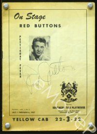 5g123 RED BUTTONS signed playbill '57 stage play version of Petticoat Fever!