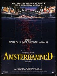 5h401 AMSTERDAMNED French 1p '88 Dutch underwater killer, artwork of bloody water in canal!