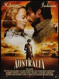 5h406 AUSTRALIA French 1p '08 romantic close-up of Hugh Jackman & Nicole Kidman!