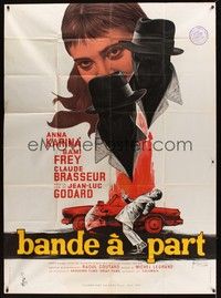 5h410 BAND OF OUTSIDERS French 1p '64 Jean-Luc Godard's Bande a Part, Anna Karina, Kerfyser art!