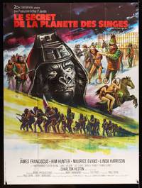 5h419 BENEATH THE PLANET OF THE APES French 1p '70 completely different art by Boris Grinsson!