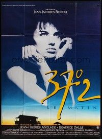 5h422 BETTY BLUE French 1p '86 Jean-Jacques Beineix, close up of pensive Beatrice Dalle in sky!