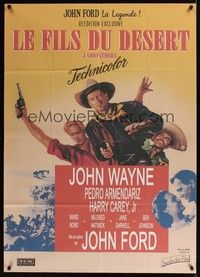 5h354 3 GODFATHERS French 31x47 R04 cowboy John Wayne in John Ford's Legend of the Southwest!