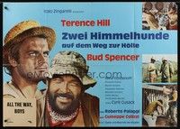 5h028 ALL THE WAY BOYS German 33x47 '73 Terence Hill & Bud Spencer, the Trinity boys!