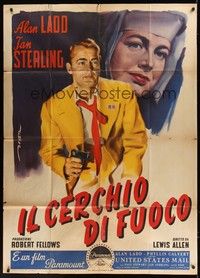 5h080 APPOINTMENT WITH DANGER Italian 1p '51 De Seta art of Alan Ladd, Phyllis Calvert, film noir!
