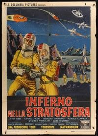 5h083 BATTLE IN OUTER SPACE Italian 1p '60 Uchu Daisenso, space declares war on Earth, different!