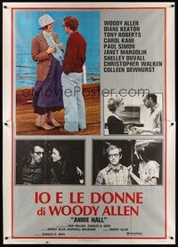 5h225 ANNIE HALL Italian 2p '77 different images of Woody Allen & Diane Keaton, a nervous romance!