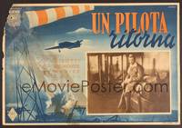 5h066 PILOT RETURNS Italian LC '42 Roberto Rossellini, made by the Fascists during WWII!