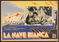 5h071 WHITE SHIP Italian LC '42 Robert Rossellini's first feature, about the Italian Navy in WWII!