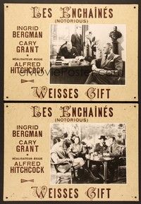 5h056 NOTORIOUS 6 Swiss LCs R60s Cary Grant & Ingrid Bergman, Alfred Hitchcock classic!
