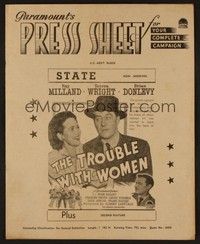5j015 TROUBLE WITH WOMEN Australian pressbook '46 Ray Milland, Teresa Wright, Brian Donlevy!