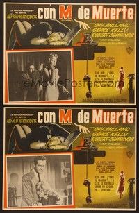 5j043 DIAL M FOR MURDER 6 Mexican LCs '54 Alfred Hitchcock, Grace Kelly, Ray Milland!