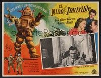 5j059 INVISIBLE BOY Mexican LC '57 great border art of Robby the Robot vs. military!