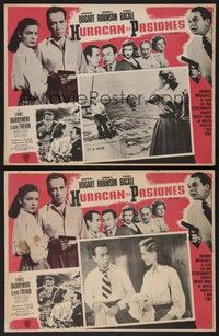 5j063 KEY LARGO 2 Mexican LCs '48 Humphrey Bogart, Lauren Bacall, Edward G. Robinson, Huston noir!