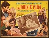 5j065 LA DOLCE VITA Mexican LC '60 Federico Fellini, Marcello Mastroianni, sexy Anita Ekberg!