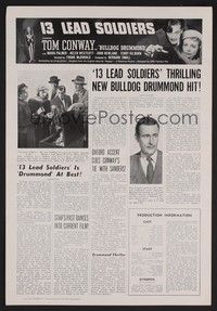 5j124 13 LEAD SOLDIERS pressbook '48 Tom Conway as detective Bulldog Drummond, Maria Palmer!