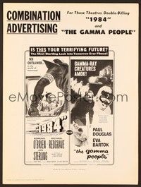 5j125 1984/GAMMA PEOPLE pressbook '56 futuristic sci-fi English double-bill!