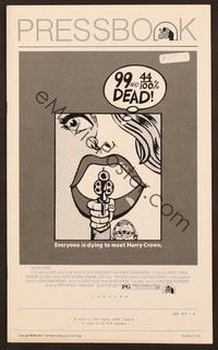 5j138 99 & 44/100% DEAD pressbook '74 directed by John Frankenheimer, cool pop art image!